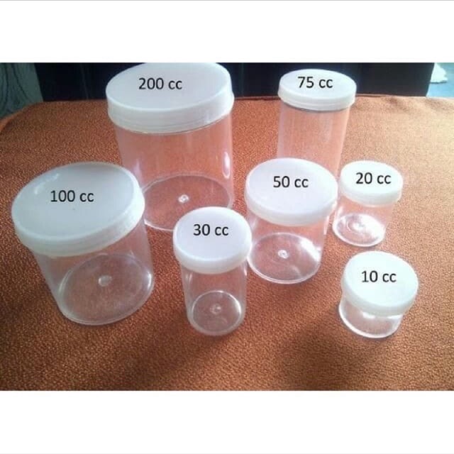 Cup slime 20 cc botol tempat toples plastik pot cream slime urin urine kapsul