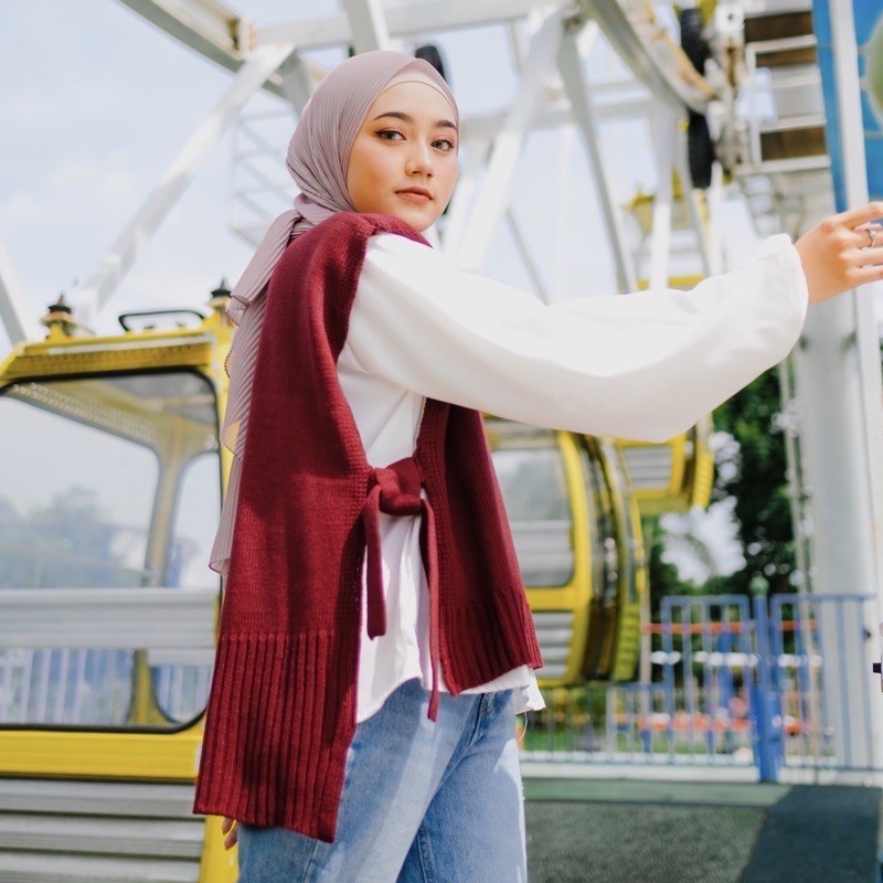 Vest Rompi Rajut Tali Outer Wanita/rompi polos wanita