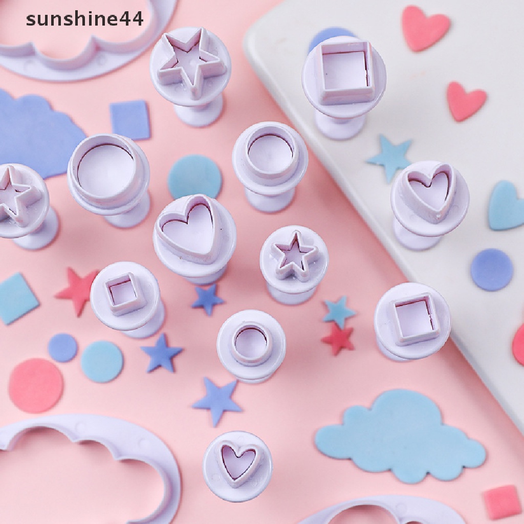 Sunshine 3 / 4Pcs Cetakan Clay Polymer Bentuk Hati / Bintang / Awan DIY