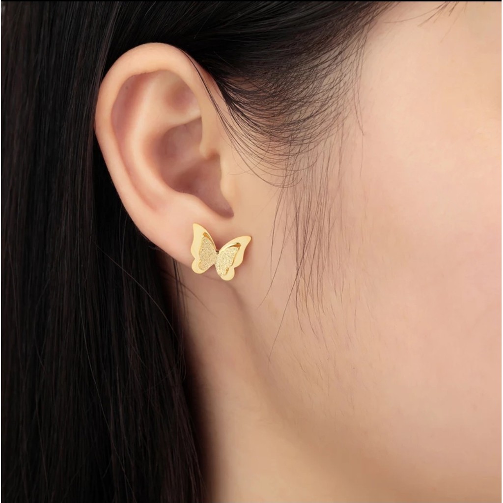 Anting Titanium Model Kupu-Kupu Tersedia Warna Rose Gold, Gold dan Silver