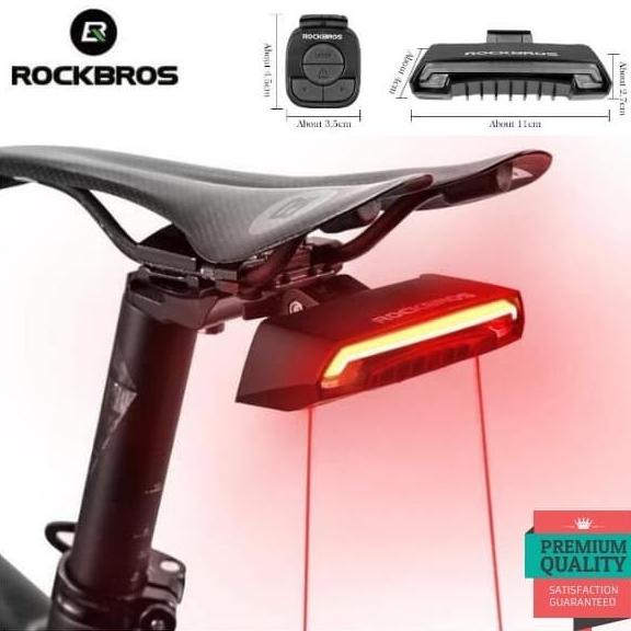 Rockbros Lampu Sepeda LED Laser With Remote Wireless Sein dan Hazard