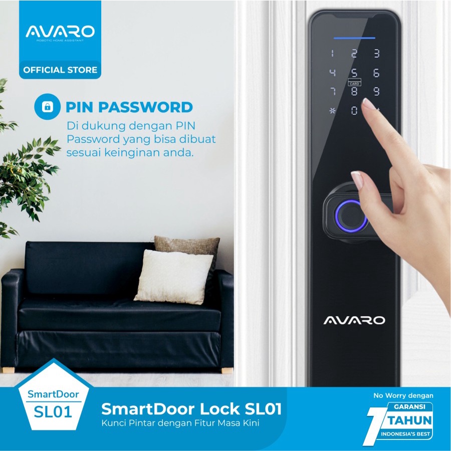 AVARO Smart Door Lock Handle RFID- Fingerprint Waterproof - SL01