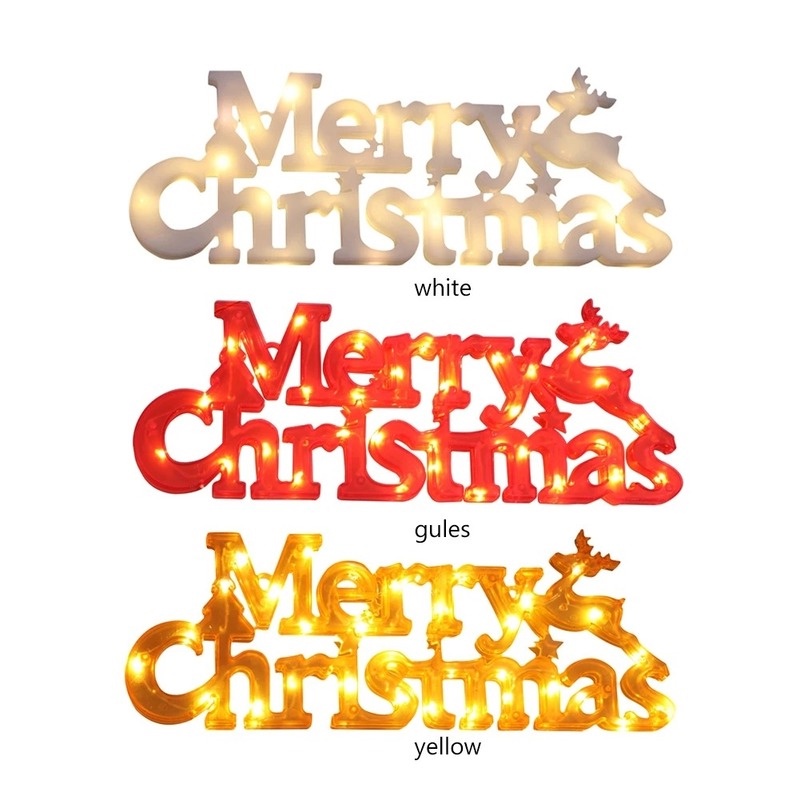 Creative Merry Christmas Letter Sign LED Lights/ Xmas Decoration Colorful Letter Modeling Lights