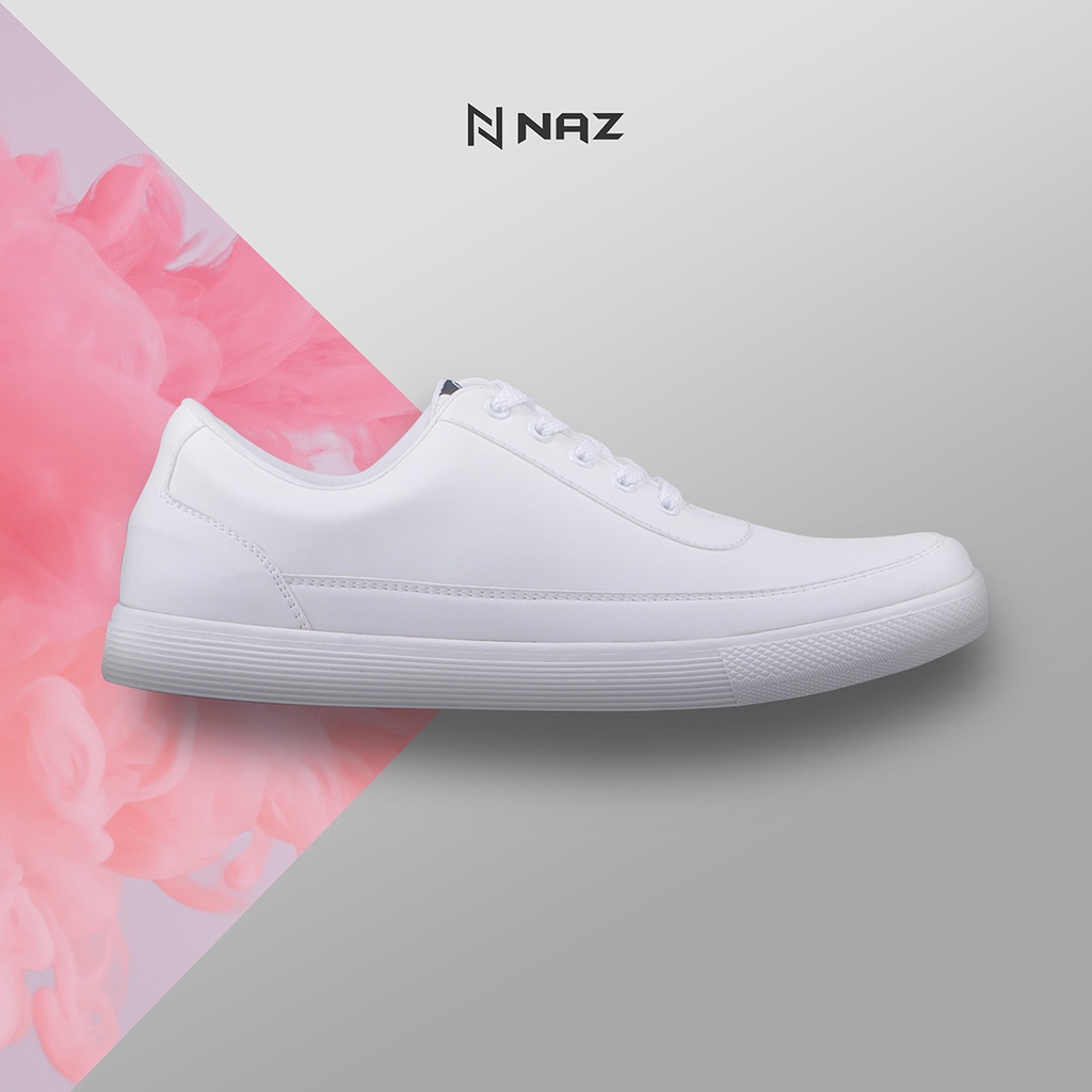 DEDRICK WHITE NAZ - Sepatu Sneakers Putih Polos Pria Casual Original