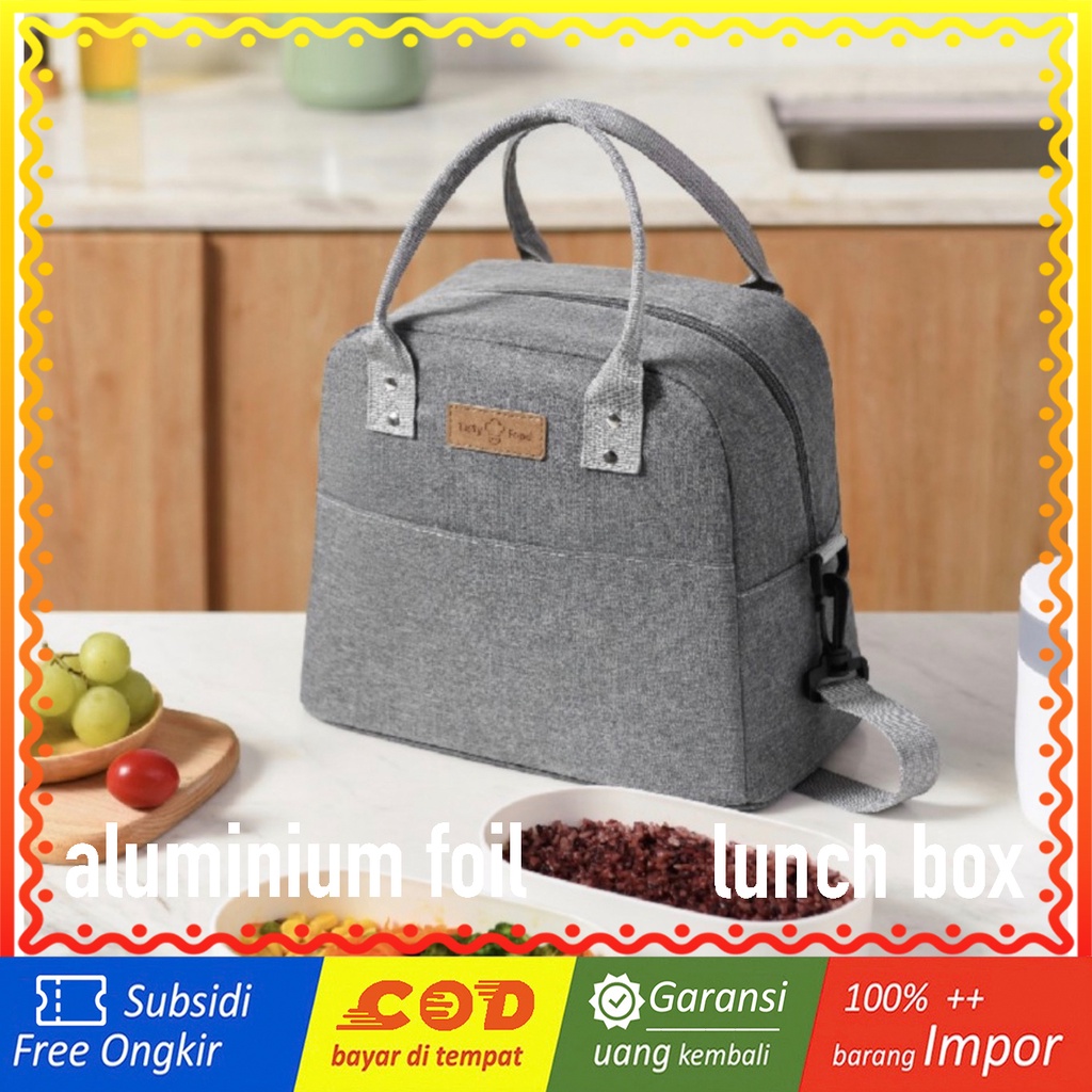 WRF72 Tas Bekal Japanese Lunch Cooler Sling Bag Box Premium Makanan Alumunium Impor TKM