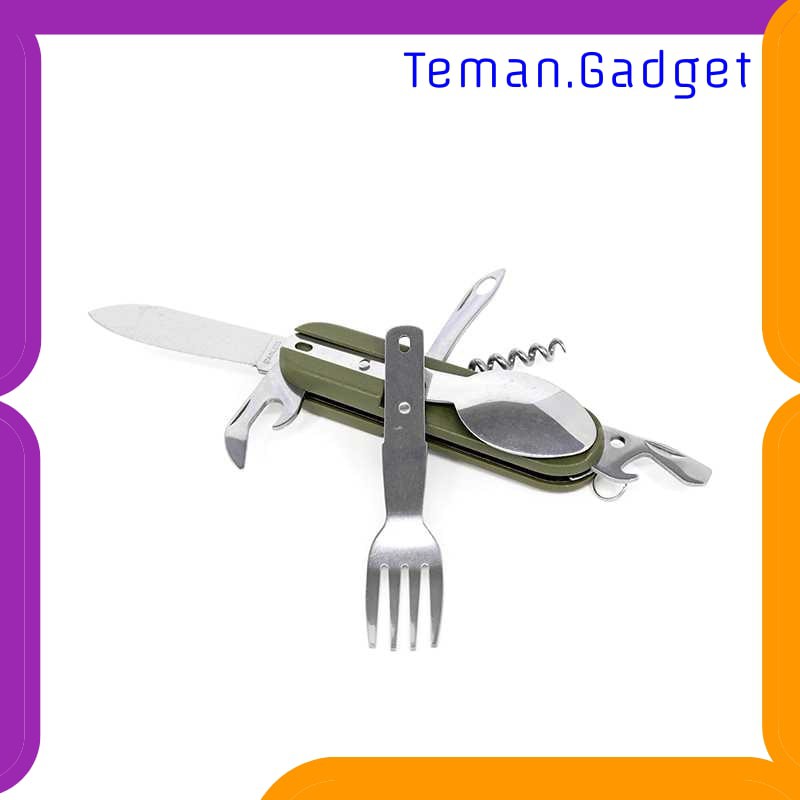 TG-DE458 EDCGEAR SENDOK GARPU PISAU TOOLS KNIFE EDC 7 IN 1 A010