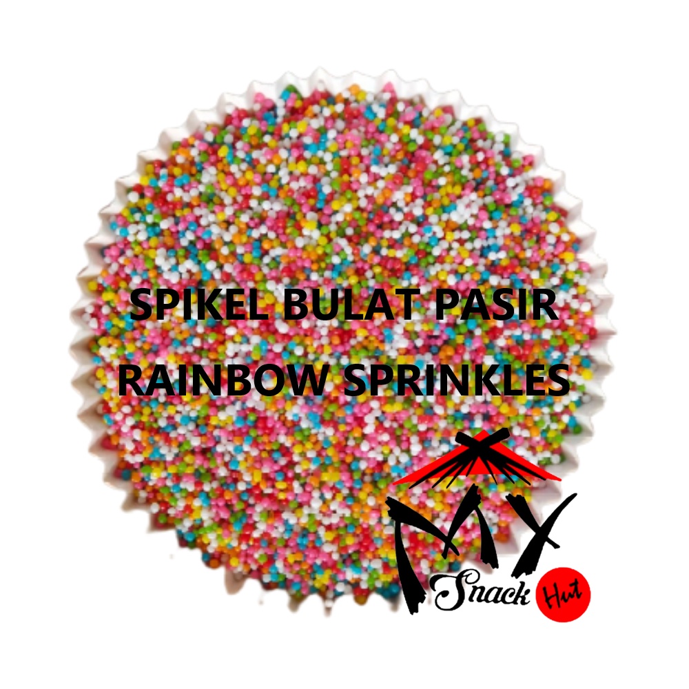 SPRINKLES BULAT PASIR 50GR - SPIKEL TRIMIT TABURAN WARNA WARNI HIASAN CUP CAKE BUTIR RAINBOW CONFETTI