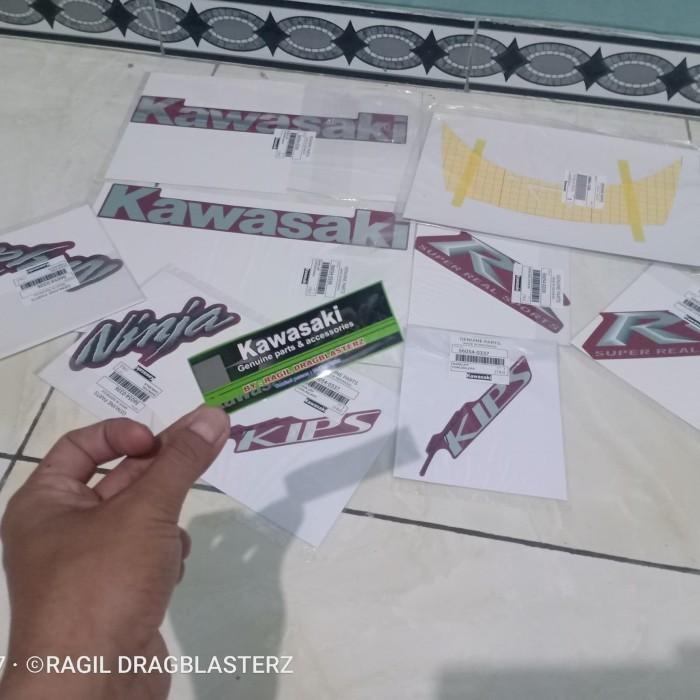 Emblem Motor Striping Set Stiker Set Ninja Rr Old Merah Marun Maron 2009 Original