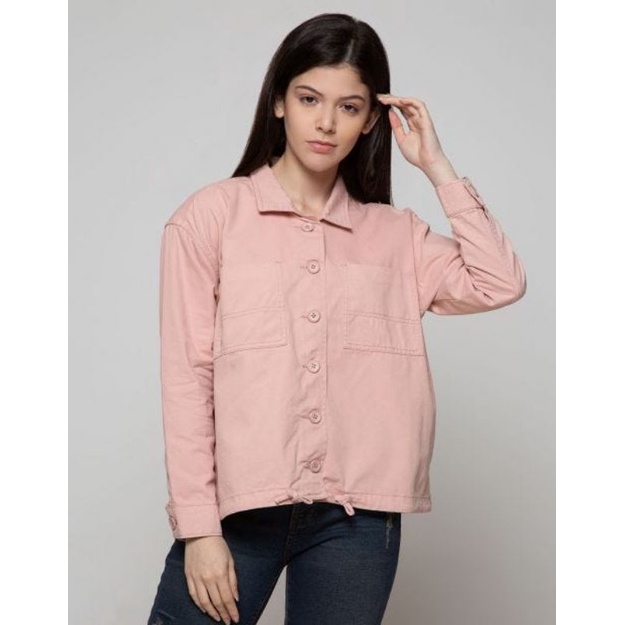 Nevada Denim Jacket Crop Drawstring
