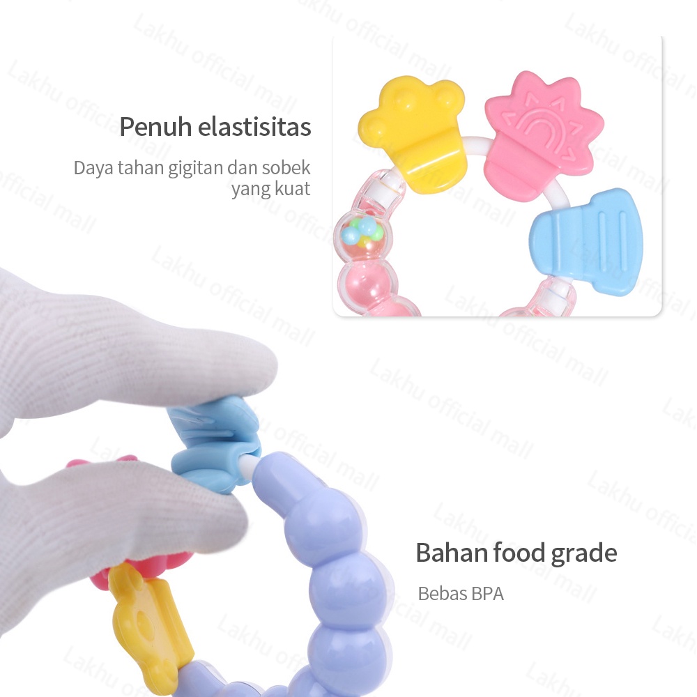 Lakhu teether bayi rattle bayi bpa free /gigitan bayi teether silicon lembut