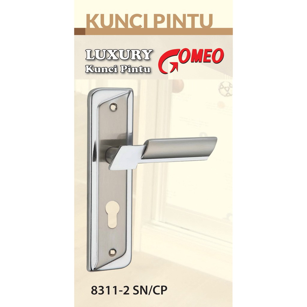 PAKET - 24 Set Kunci Pintu Tanggung Gomeo 8311-2 warna Silver / Chrome Set Body Kunci