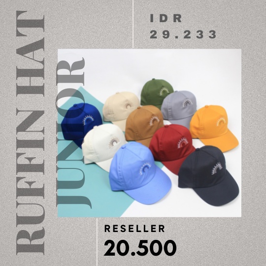 RUFFIN HAT - Topi Anak Baseball Snapback Karakter Cewek Cowok Laki Perempuan Korea Lucu Murah Bordir