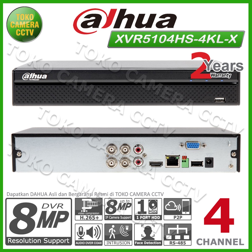 DVR RECORDER CCTV DAHUA 4 CHANNEL CCTV DAHUA 4CH 8MP 4K