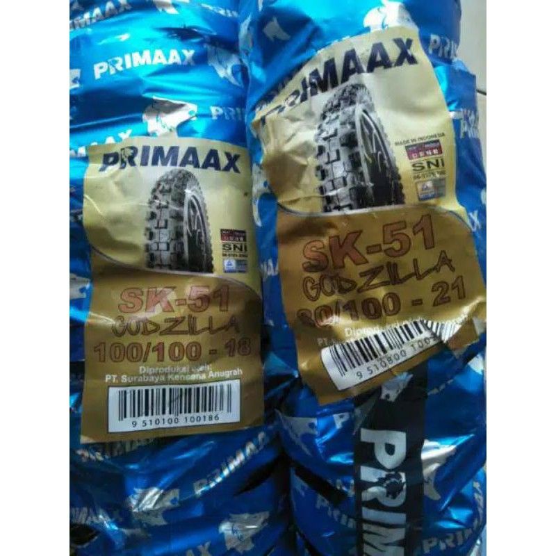 ban trail primaax ring 18/21 sepasang depan dan belakang ukuran 80-100/21 dan 100-100/18