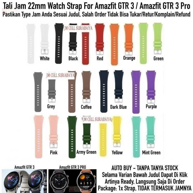 M46 Watch Strap Amazfit GTR 3 / GTR 3 Pro - Tali Jam 22mm Vertical Rubber Silikon