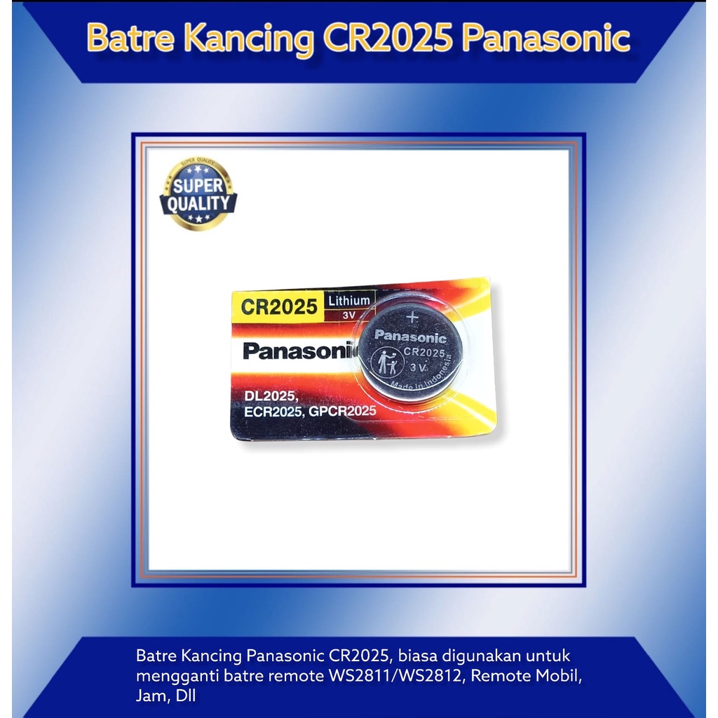Baterai kancing CR2025 Baterai Panasonic 3v CR2025