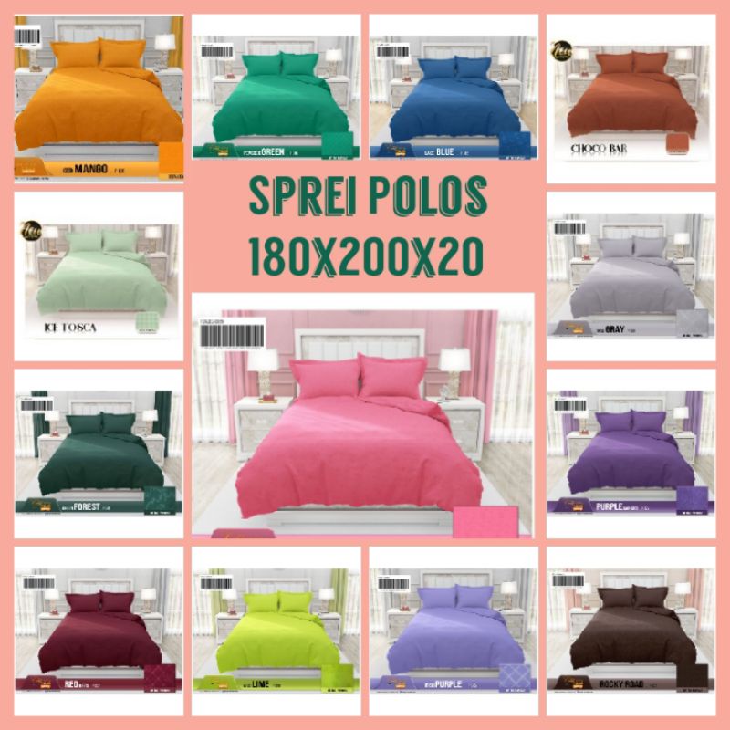 Sprei California Polos 180x200 Tinggi 20 Cm King No 1 / 6 Kaki - Motif Embos Hitam Maroon Hijau Tosc
