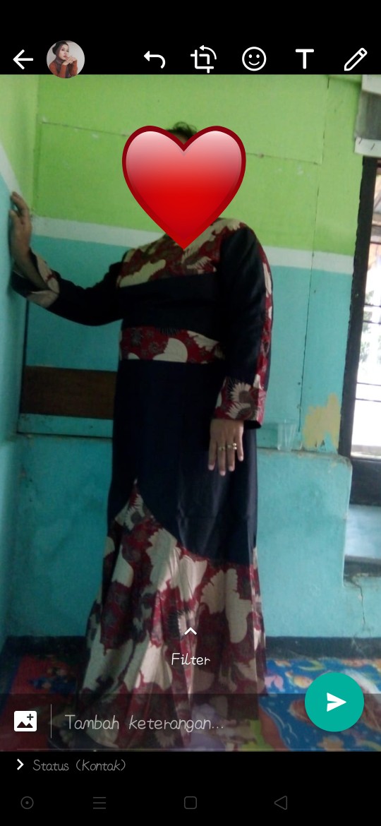 Baju Gamis Batik Couple Muslim Keluarga Gaun Pakaian Wanita Remaja Kebaya Fashion Perempuan Terbaru