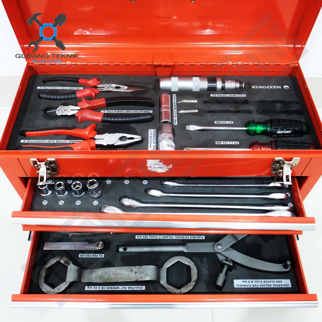 Tool Kit SET 78pcs MAXPOWER MAXTS025 / Peralatan Alat Bengkel SET - Hand Tool Tool Box Toolbox 78 pcs MAXPOWER