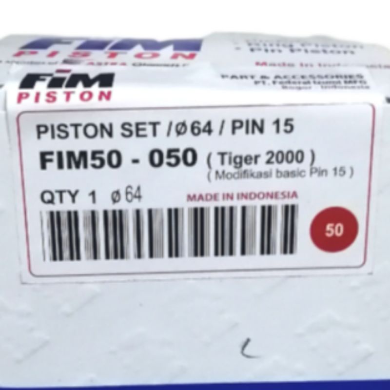 Piston seher kit tiger megapro gl pro neotech oversize 50 fim