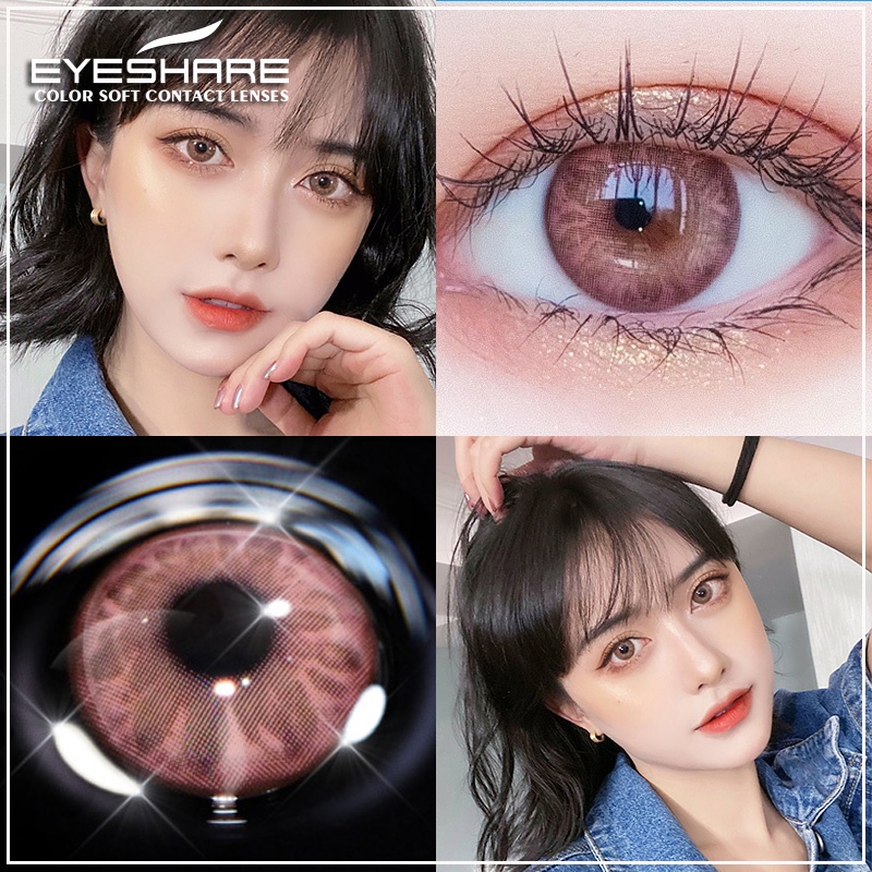 [✅COD] GEM PINK Sepasang Softlens / Kontak Lensa berwarna soflen ukuran 14.0mm-14.5mm kecil softlens mata korea normal minus (0.00) GEM BRILLIANT BLUE /harian color /Koleksi Lensa Kontak Alami