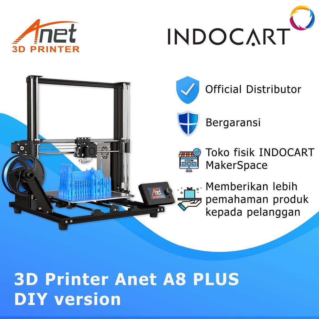 3D Printer Anet A8+ PLUS Metal Frame Terbaru Prusa i3 Garansi Resmi