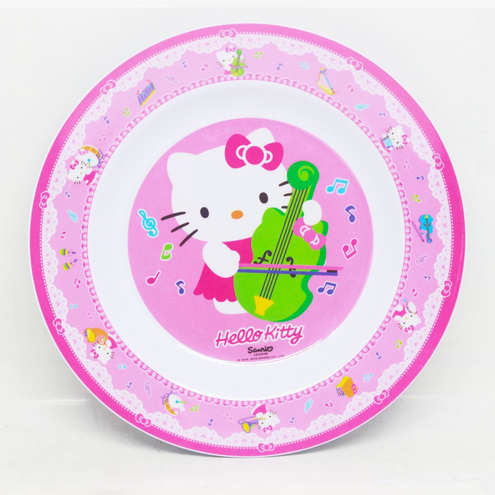 Vanda Hello Kitty Piring Makan Bulat 9&quot; Melamin - Pink