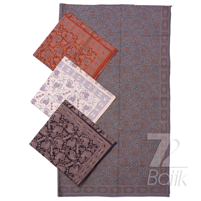 KAIN BATIK KATUN Premium Warna Abu Abu Tua Grey Gray 729355 Cap 72 Jarik Jarit Samping Kebat Panjang Batik Katun Modern Premium Bahan Seragam Batik Pernikahan Kantor Keluarga Murah Kamen Jadi Batik Bali Lembaran