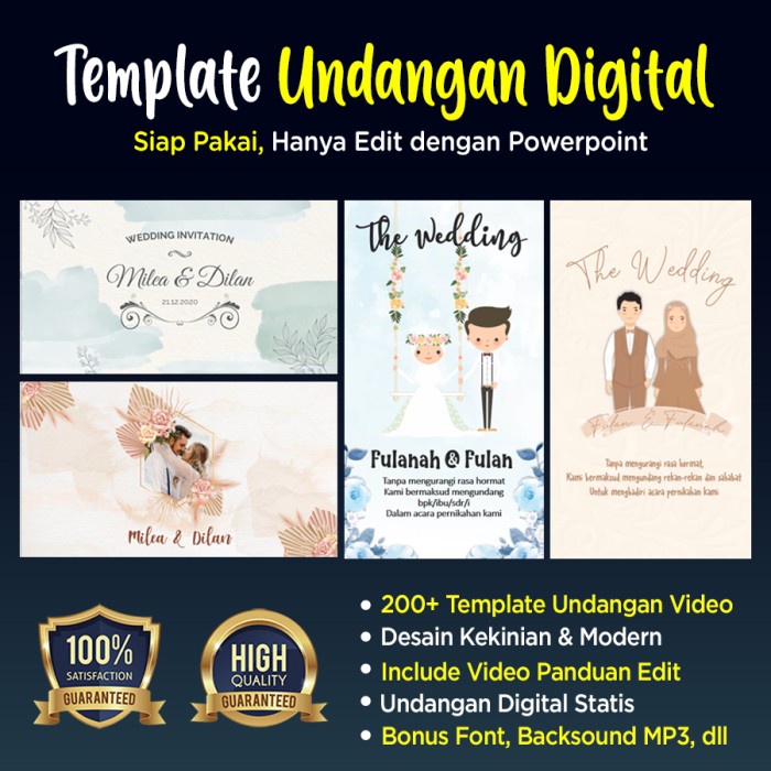(READY) Template Undangan Pernikahan Digital PPT