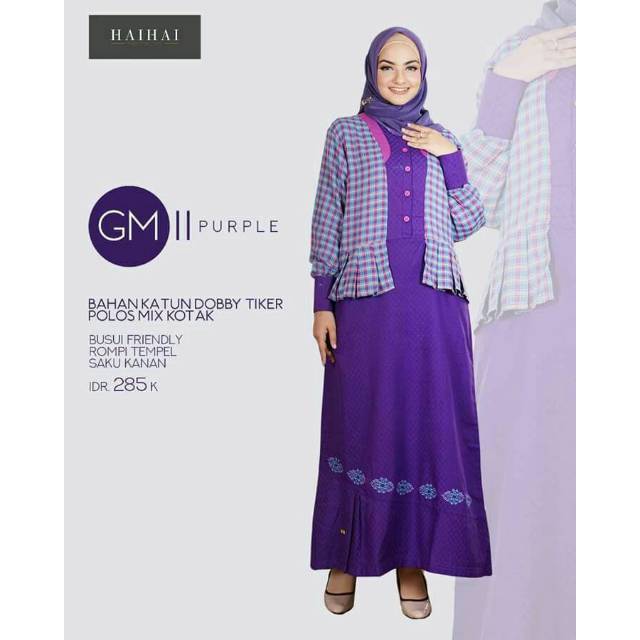 HAIHAI GAMIS KATUN GM 11 UNGU / KUNING