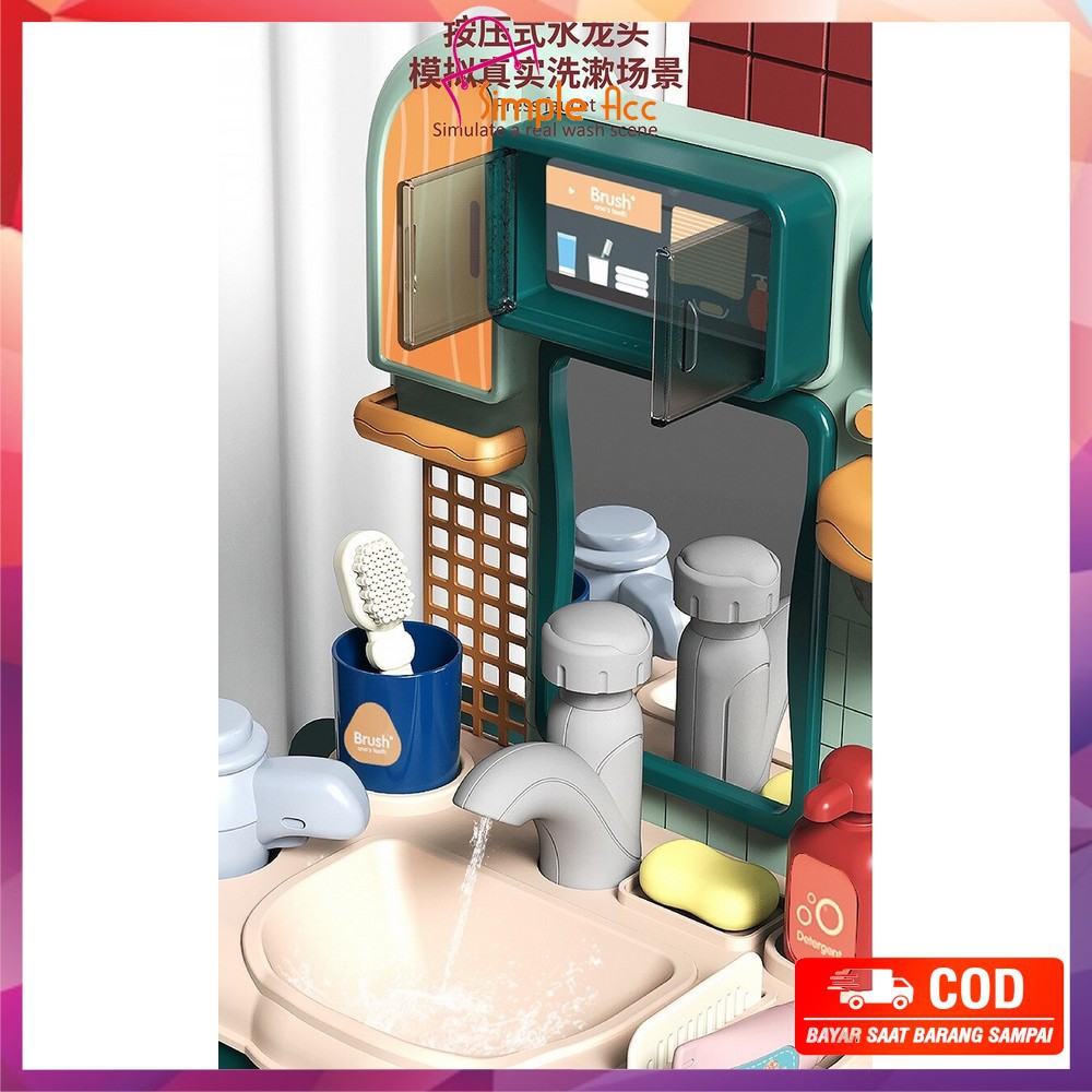 ~COD~ DO-M31 M109 Mainan Anak Kitchen Sink Tempat Cuci Piring Set Mainan Wastafel BISA KELUAR AIR-3