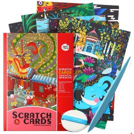 Joan Miro Scratch Cards set Full Moon aktivitas seni anak buku sketsa | Scratch Cards