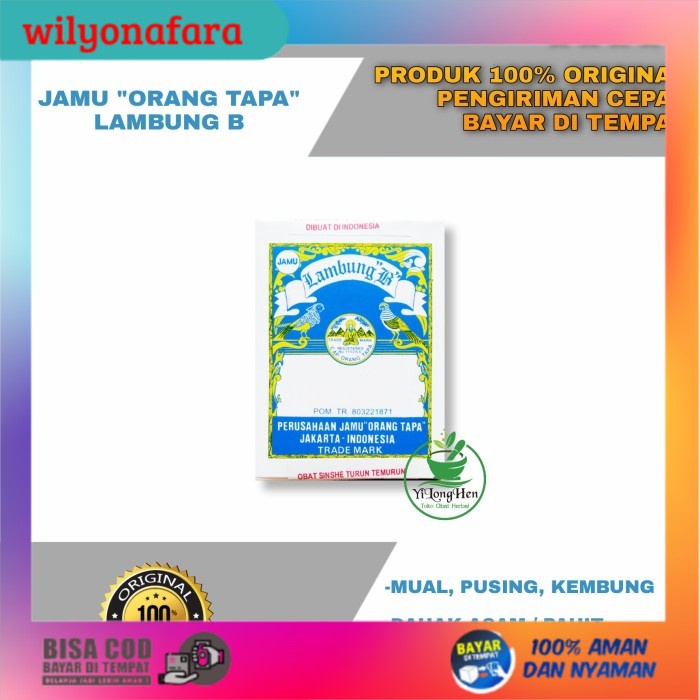 

(PROMO TERBARU) Jamu Cap Orang Tapa Lambung B Obat Sinshe Mual Pusing Kembung Muntah