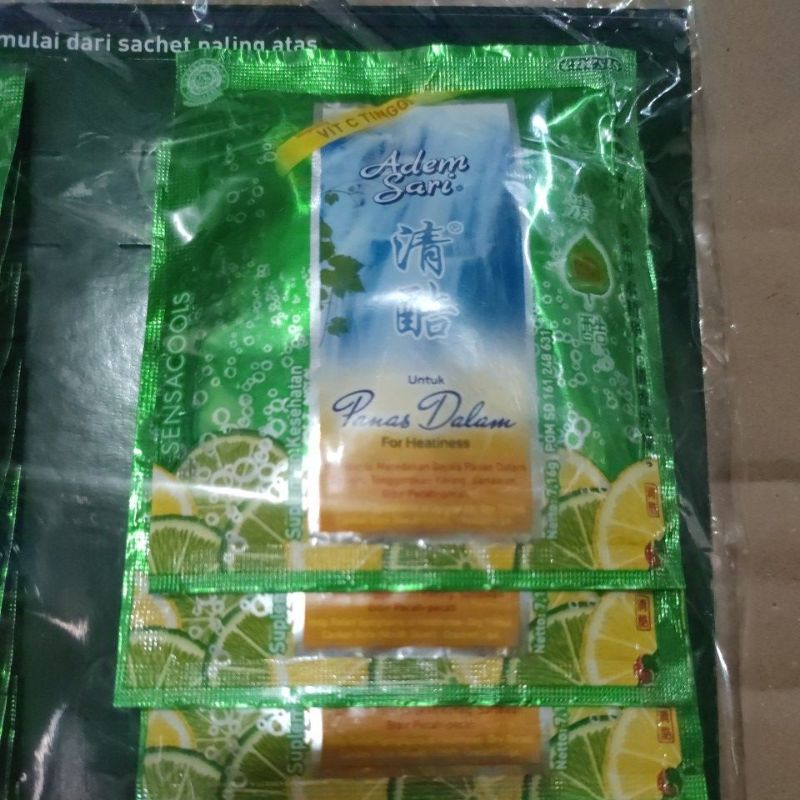 

adem sari sachet minuman panas dalam