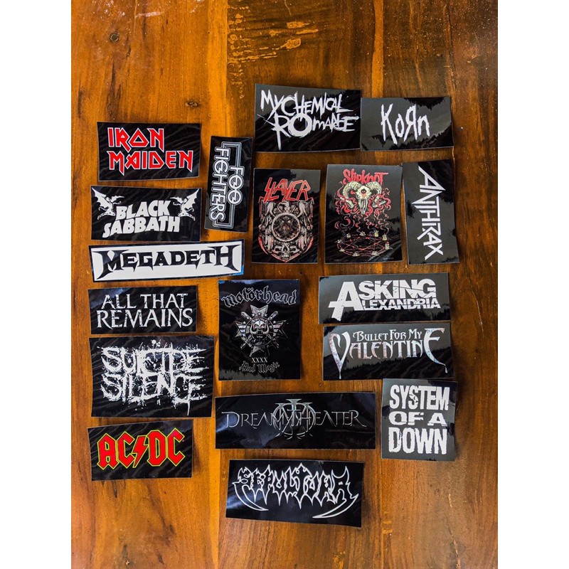 sticker pack stiker band metal hardcore populer barat rock untuk tumblr laptop koper case