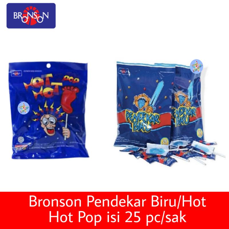 

Bronson Pendekar Biru/Hot Hot Pop isi 25 Butir/Sak