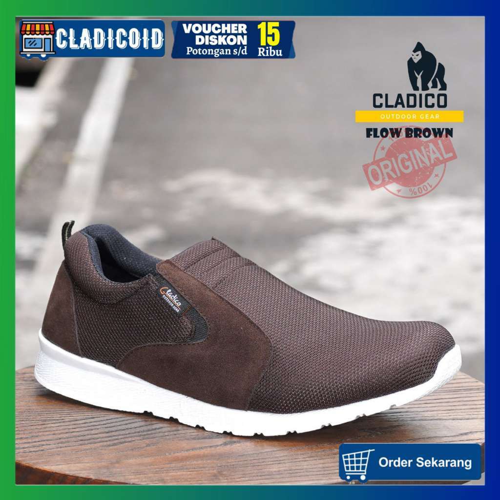 SEPATU SPORT PRIA SLIP ON RUNNING OLAHRAGA MODEL TRENDI DAN STYLISH CLADICO FLOW ORIGINAL MURAH