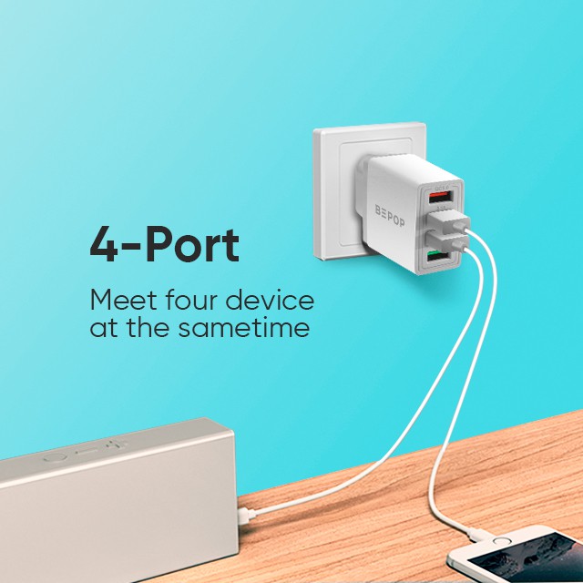 Bepop Charger QC3.0 Fast Charging 4 Ports