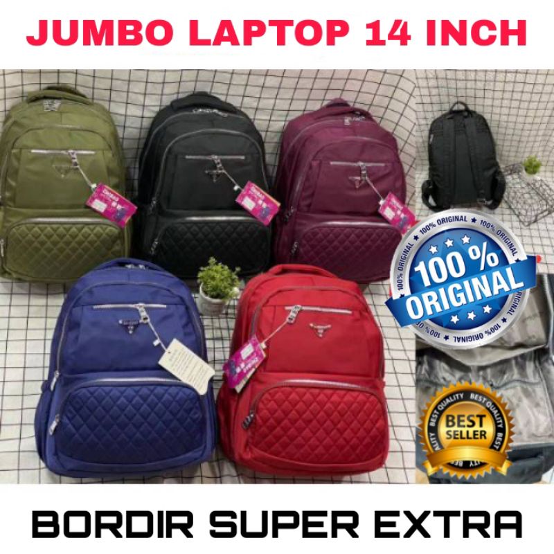 Original Tas Ransel Chibao Laptop JUMBO wanita Import Korea 14 Inch Anti Air Terbaru Limited Edition