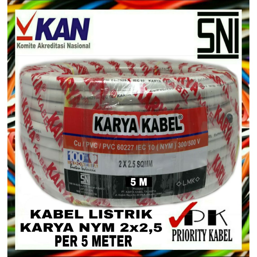 Kabel KARYA NYM 2x2,5 2x2.5 (Per 5 meter)