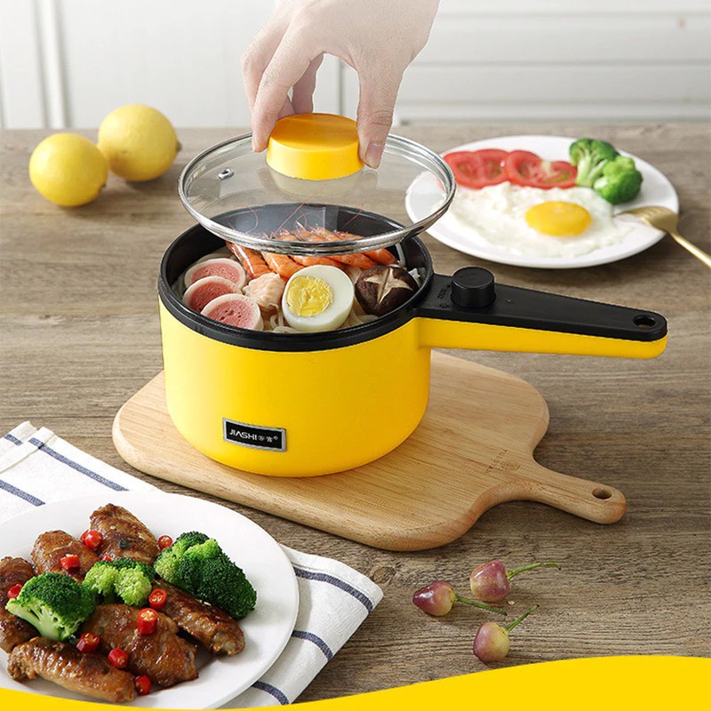 JIASHI Panci Listrik Hot Pot Electric Multi Cooker Non-stick 1.2 L with Steamer - JWS-188A