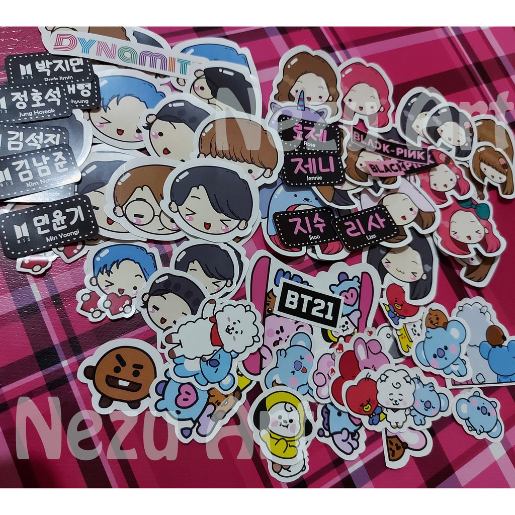 Stiker Desain Lucu Anti Air Edisi KPOP Untuk Laptop / HP / Diary / Tumblr