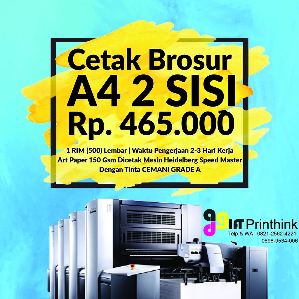 

Cetak Brosur A4 (2 Sisi) 1 rim / 500 lbr | Art Paper 150 gr TERMURAH