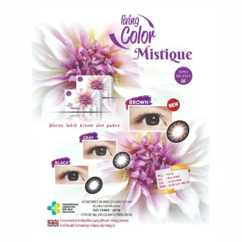 Softlens MISTIQUE BLACK ORIGINAL 16 MM