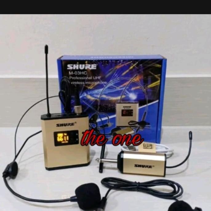 READY COD ORIGINAL MIC SHURE M 03 HC/SHURE M 03HC WIRELESS MICROPHONE CLIP ON AND HEADSET
