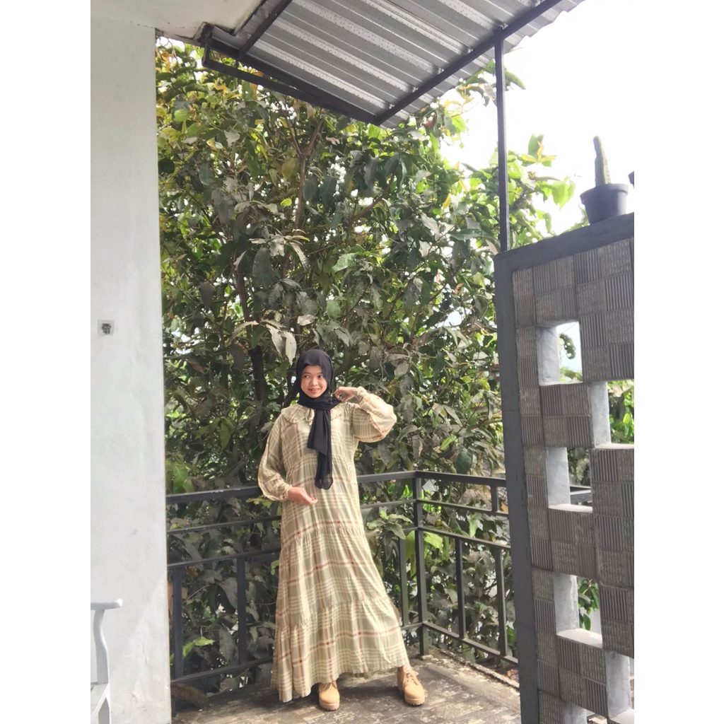 GAMIS KERAH MOTIF/GAMIS WANITA/GAMIS KOREA/GAMIS BUSUI KERAH/FASHION MUSLIM