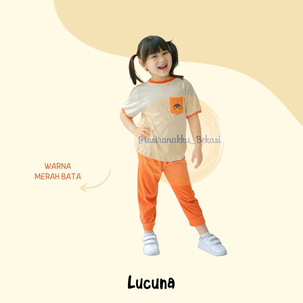 Setelan Anak Unisex Embun Lucuna Mix Warna  Size 1-5 Thn