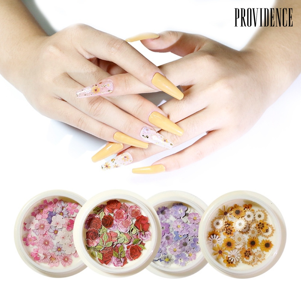 Providence Simulation Rose Marguerite Sakura Decals Wood Pulp Slices Nail Art Decorations