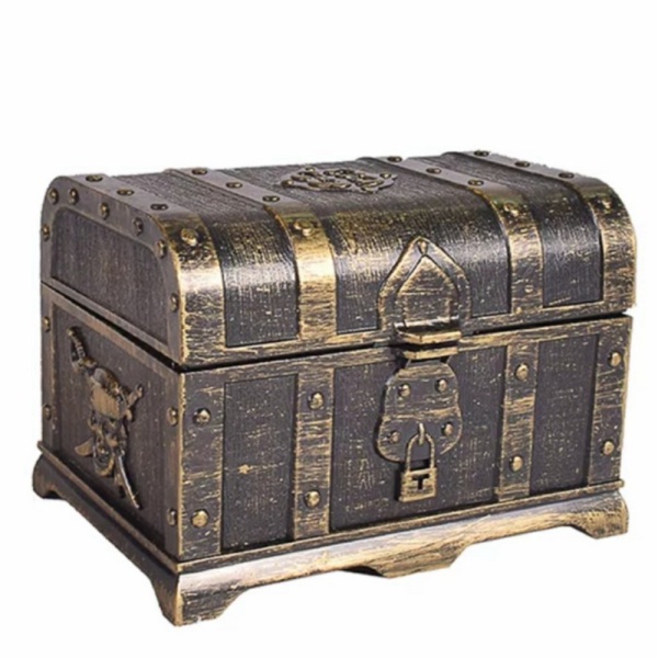 

bajak square treasure Diskon box pirate chest Bronze - mainan empty karun laut harta Jual