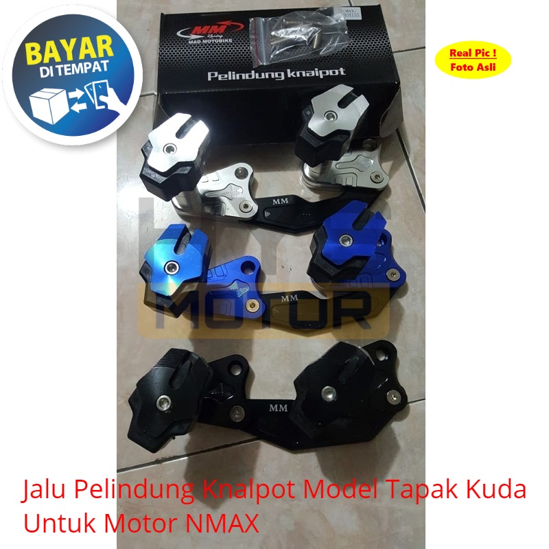 [PROMO] Jalu Pelindung Knalpot NMAX AEROX LEXI Slider Model Tapak Kuda Full BESI